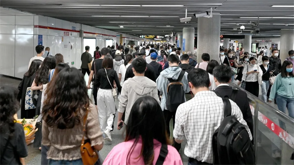 Horas punta del metro de Shanghai