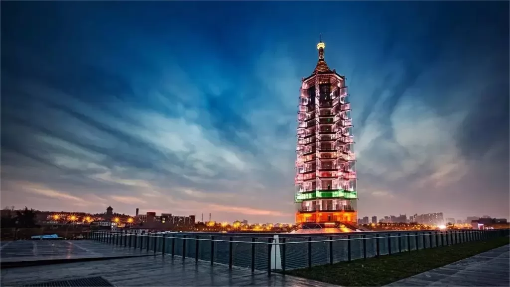 What year is the Porcelain Tower of Nanjing completed