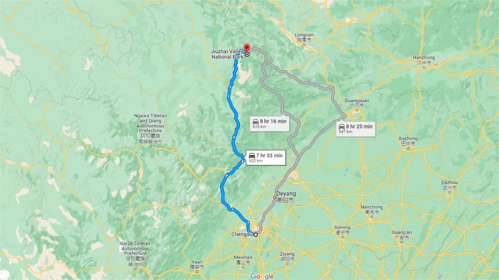 How to Get to Jiuzhai Valley National Park from Chengdu