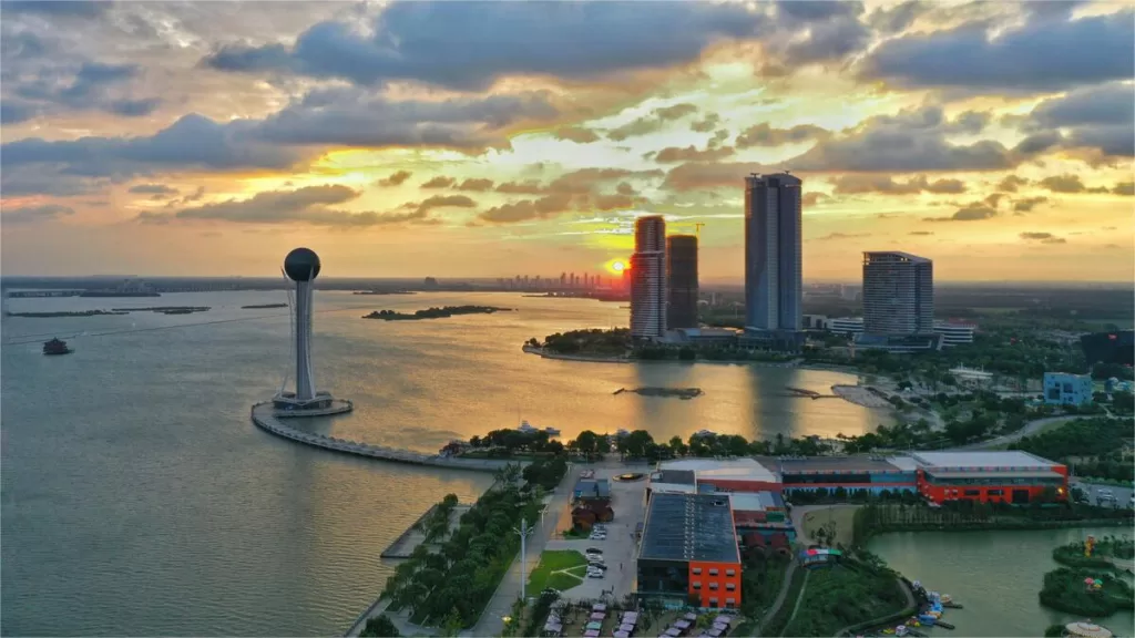 Baía de Lanyue no Lago Taihu Oeste - Destaques e localização