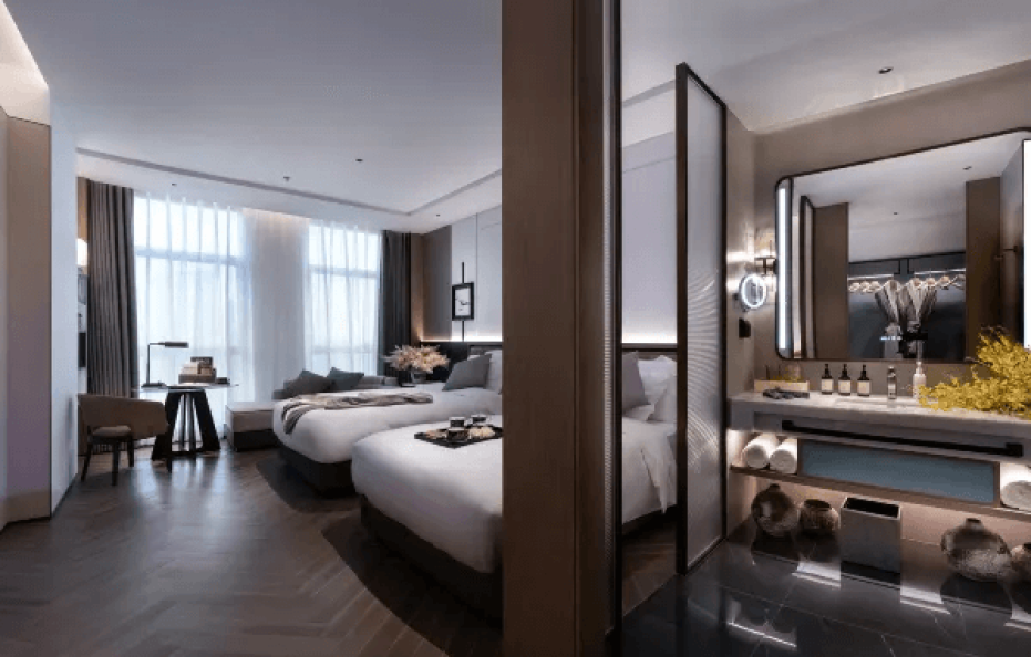 Elegant High Altitude Night View Twin Room-Elegant Hotel (Chengdu Wenshu Yuan Chunxi Road Branch)