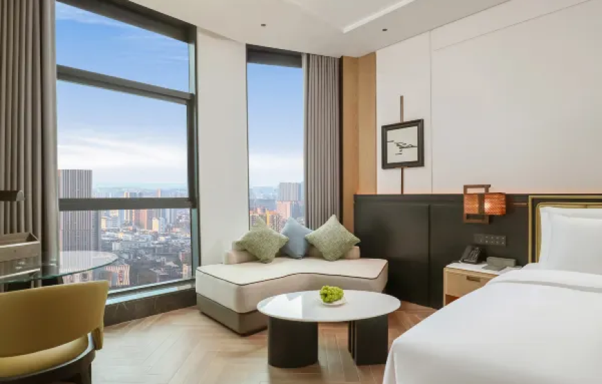 Elegant High Altitude Night View Twin Room-Elegant Hotel (Chengdu Wenshu Yuan Chunxi Road Branch)