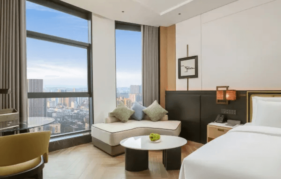 Elegant High Altitude Night View Twin Room-Elegant Hotel (Chengdu Wenshu Yuan Chunxi Road Branch)