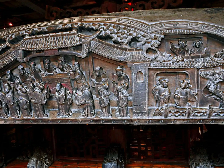 famlily-portrait-of-Guo-ziyi-in-jiangnan-wood-carving-museum-wuzhen famlily-portrait-of-Guo-ziyi-in-jiangnan-wood-carving-museum-wuzhen